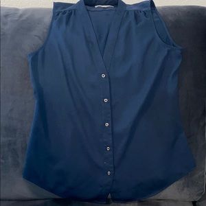 Business causal navy blue top